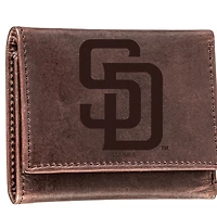 Brown San Diego Padres Tri-Fold Leather Wallet