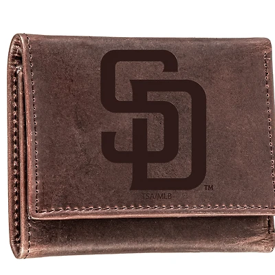 Brown San Diego Padres Tri-Fold Leather Wallet