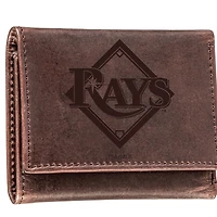 Brown Tampa Bay Rays Tri-Fold Leather Wallet