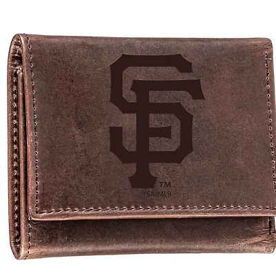 Brown San Francisco Giants Tri-Fold Leather Wallet