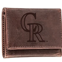 Brown Colorado Rockies Tri-Fold Leather Wallet