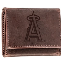 Brown Los Angeles Angels Tri-Fold Leather Wallet