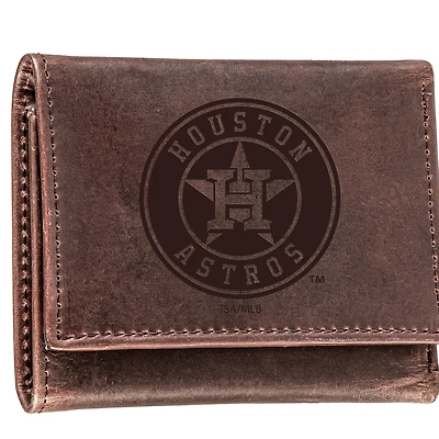 Brown Houston Astros Tri-Fold Leather Wallet