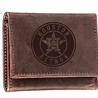 Brown Houston Astros Tri-Fold Leather Wallet