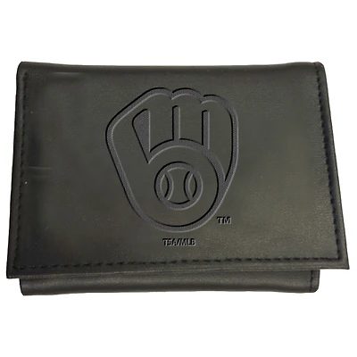 Black Milwaukee Brewers Hybrid Tri-Fold Wallet
