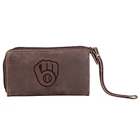 Brown Milwaukee Brewers Cell Phone Wristlet Wallet