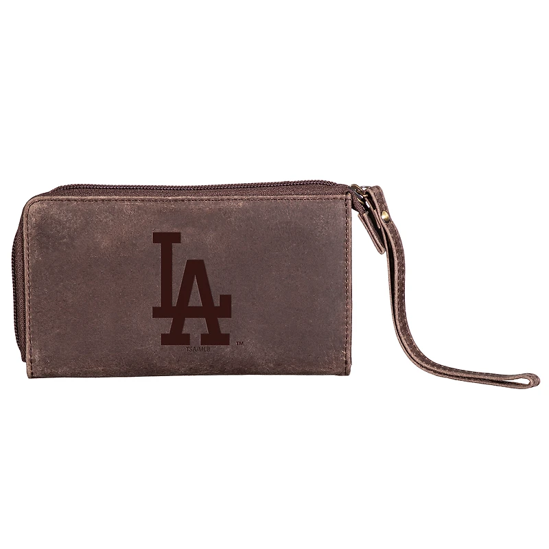 Brown Los Angeles Dodgers Cell Phone Wristlet Wallet