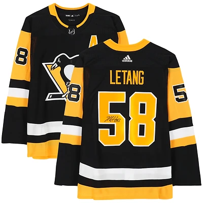Kris Letang Pittsburgh Penguins Autographed Black adidas Authentic #58 Jersey