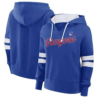 Women's Fanatics Blue New York Rangers Oversized Seize Pullover Hoodie