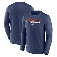 Men's Fanatics Heather Navy New York Islanders Transition Long Sleeve T-Shirt