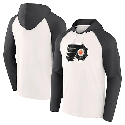 Men's Fanatics White Philadelphia Flyers Vintage Winger Pullover Hoodie