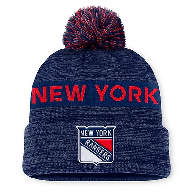 Men's Fanatics Blue New York Rangers  Authentic Pro Alternate Logo Cuffed Knit Hat with Pom