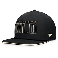 Men's Fanatics Black Minnesota Wild Fundamental Gino Stack Snapback Hat