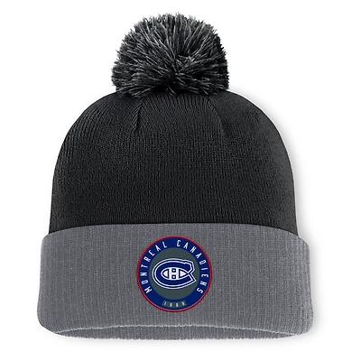 Men's Fanatics  Black Montreal Canadiens Aspyn Cuffed Knit Hat with Pom