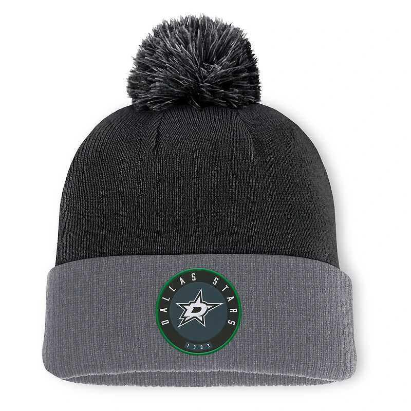 Men's Fanatics  Black Dallas Stars Aspyn Cuffed Knit Hat with Pom