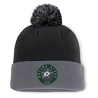 Men's Fanatics  Black Dallas Stars Aspyn Cuffed Knit Hat with Pom
