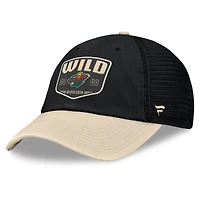 Men's Fanatics Black Minnesota Wild Fundamental One-Time Trucker Adjustable Hat