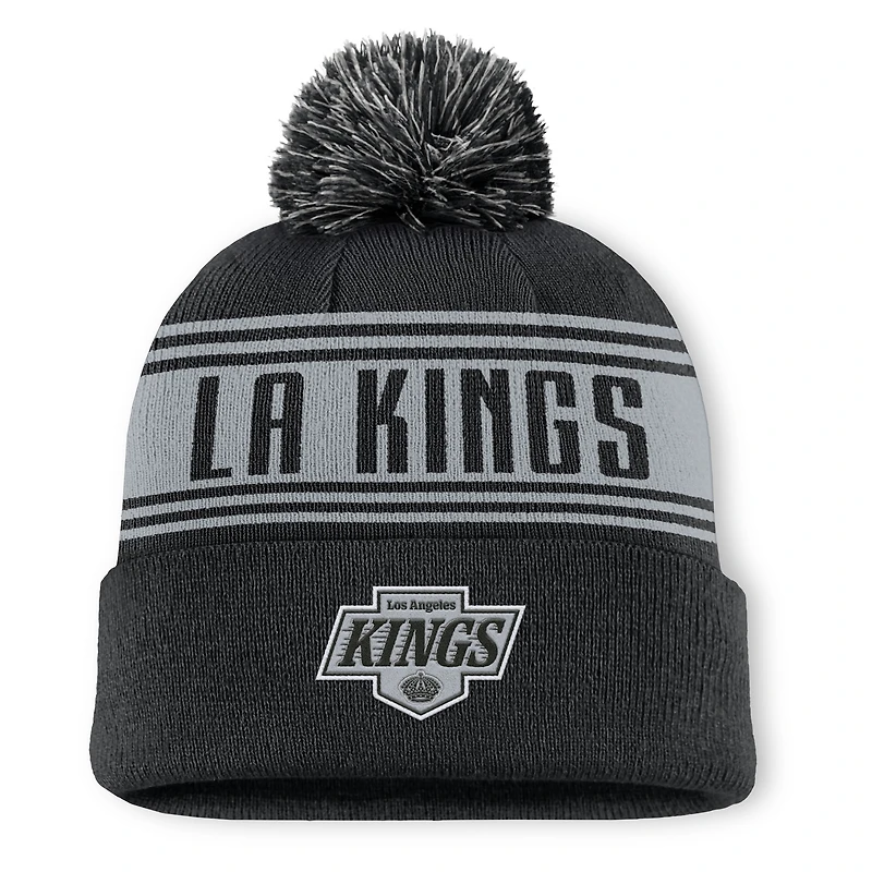 Men's Fanatics  Black Los Angeles Kings Fundamental Cuffed Knit Hat with Pom