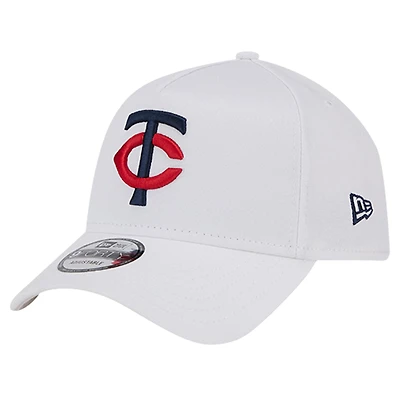 Men's New Era White Minnesota Twins TC A-Frame 9FORTY Adjustable Hat