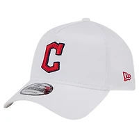 Men's New Era White Cleveland Guardians TC A-Frame 9FORTY Adjustable Hat