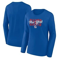 Women's Logo Athletic Royal New York Giants Grip Long Sleeve T-Shirt