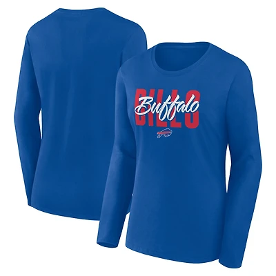 Women's Logo Athletic Royal Buffalo Bills Grip Long Sleeve T-Shirt