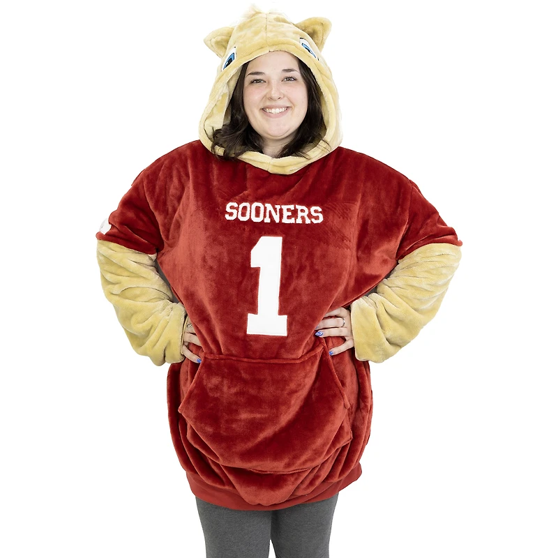 Plushible Crimson Oklahoma Sooners Snugible 2-in-1 Blanket Hoodie and Plushie