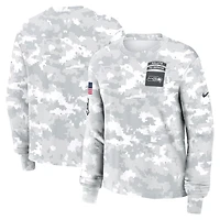 Women's Nike Arctic Camo Seattle Seahawks 2024 Salute To Service Dri-FIT Long Sleeve T-Shirt