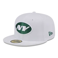 Men's New Era White New York Jets Omaha 59FIFTY Fitted Hat