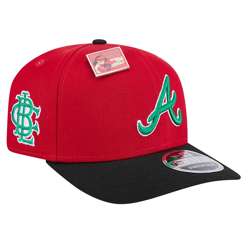 Men's New Era Red/Black Atlanta Braves 2024 Big League Chew Flavor Pack 9SEVENTY Adjustable Hat