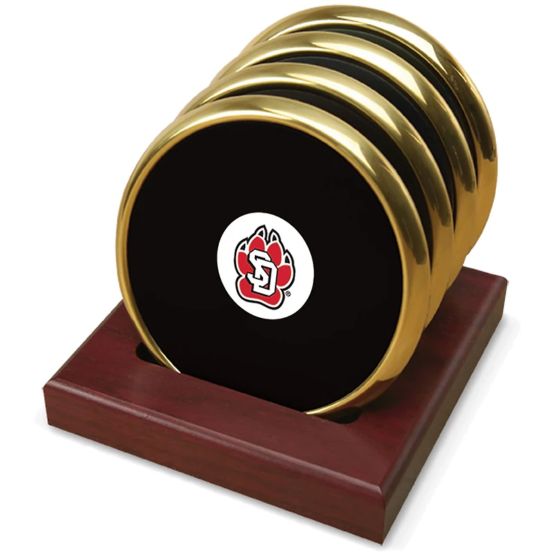 Gold South Dakota Coyotes 4-Pack Coaster Set