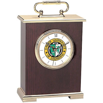 Gold Xavier University of Louisiana Gold Rush Carriage Clock
