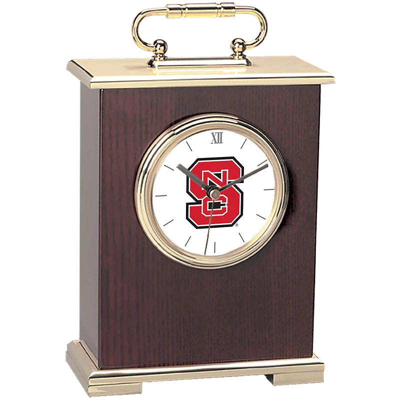 Gold NC State Wolfpack Carriage Clock