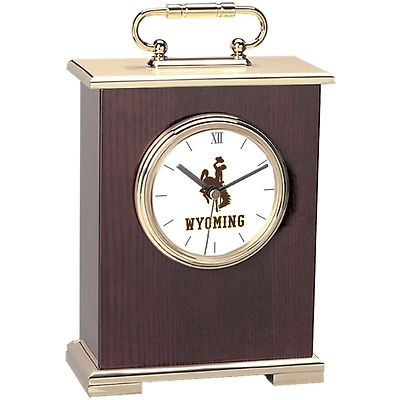 Gold Wyoming Cowboys Carriage Clock