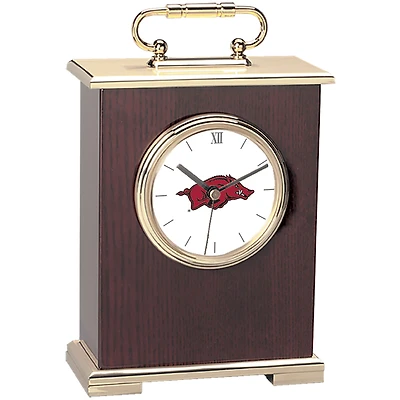 Gold Arkansas Razorbacks Carriage Clock