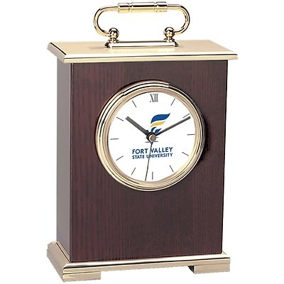 Gold Fort Valley State Wildcats Carriage Clock