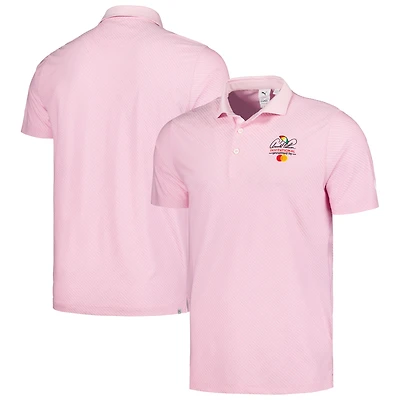 Men's Puma Pink Arnold Palmer Invitational Jacquard Stripe MATTR Polo