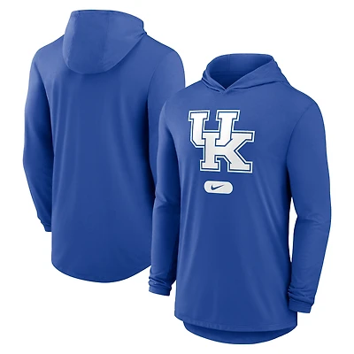 Men's Nike Royal Kentucky Wildcats Primetime Tri-Blend Dri-FIT Long Sleeve Hoodie T-Shirt