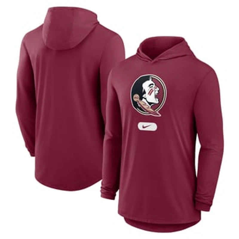Men's Nike Garnet Florida State Seminoles Primetime Tri-Blend Dri-FIT Long Sleeve Hoodie T-Shirt