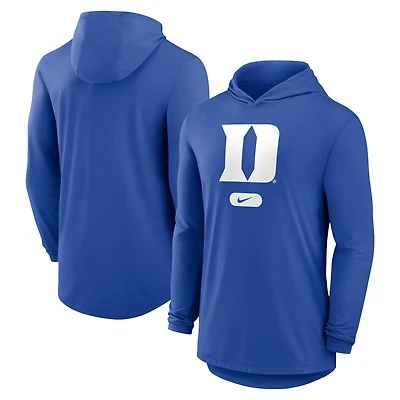 Men's Nike Royal Duke Blue Devils Primetime Tri-Blend Dri-FIT Long Sleeve Hoodie T-Shirt
