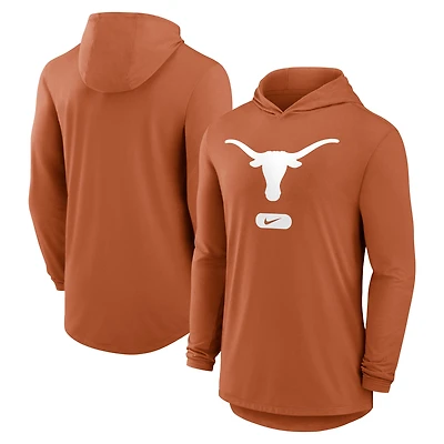 Men's Nike Texas Orange Texas Longhorns Primetime Tri-Blend Dri-FIT Long Sleeve Hoodie T-Shirt