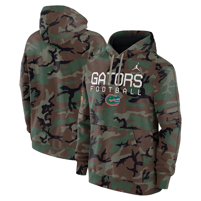 Men's Jordan Brand Camo Florida Gators 2024 Military Appreciation Club Fleece Pullover Hoodie