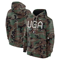 Men's Nike  Camo Georgia Bulldogs 2024 Military Appreciation Club Fleece Pullover Hoodie