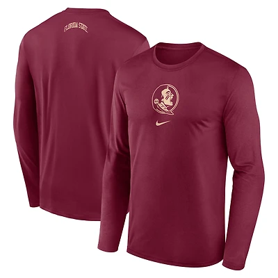 Men's Nike Garnet Florida State Seminoles On-Court Basketball Shootaround Dri-FIT Long Sleeve T-Shirt