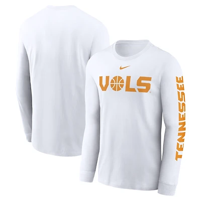 Men's Nike  White Tennessee Volunteers Basketball Icon Two-Hit Long Sleeve T-Shirt