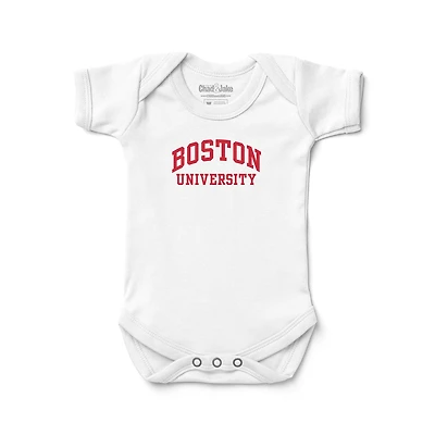 Newborn & Infant Chad Jake White Boston University Wordmark Logo Bodysuit