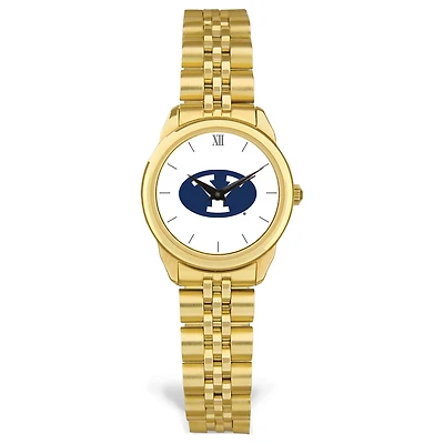 Women's Gold BYU Cougars Rolled Link Watch
