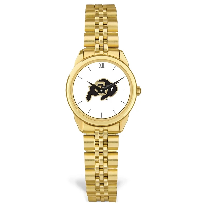 Women's Gold Colorado Buffaloes Rolled Link Watch