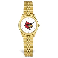 Women's Gold Louisville Cardinals Rolled Link Watch