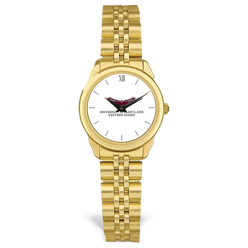 Women's Gold Maryland Eastern Shore Hawks Rolled Link Watch